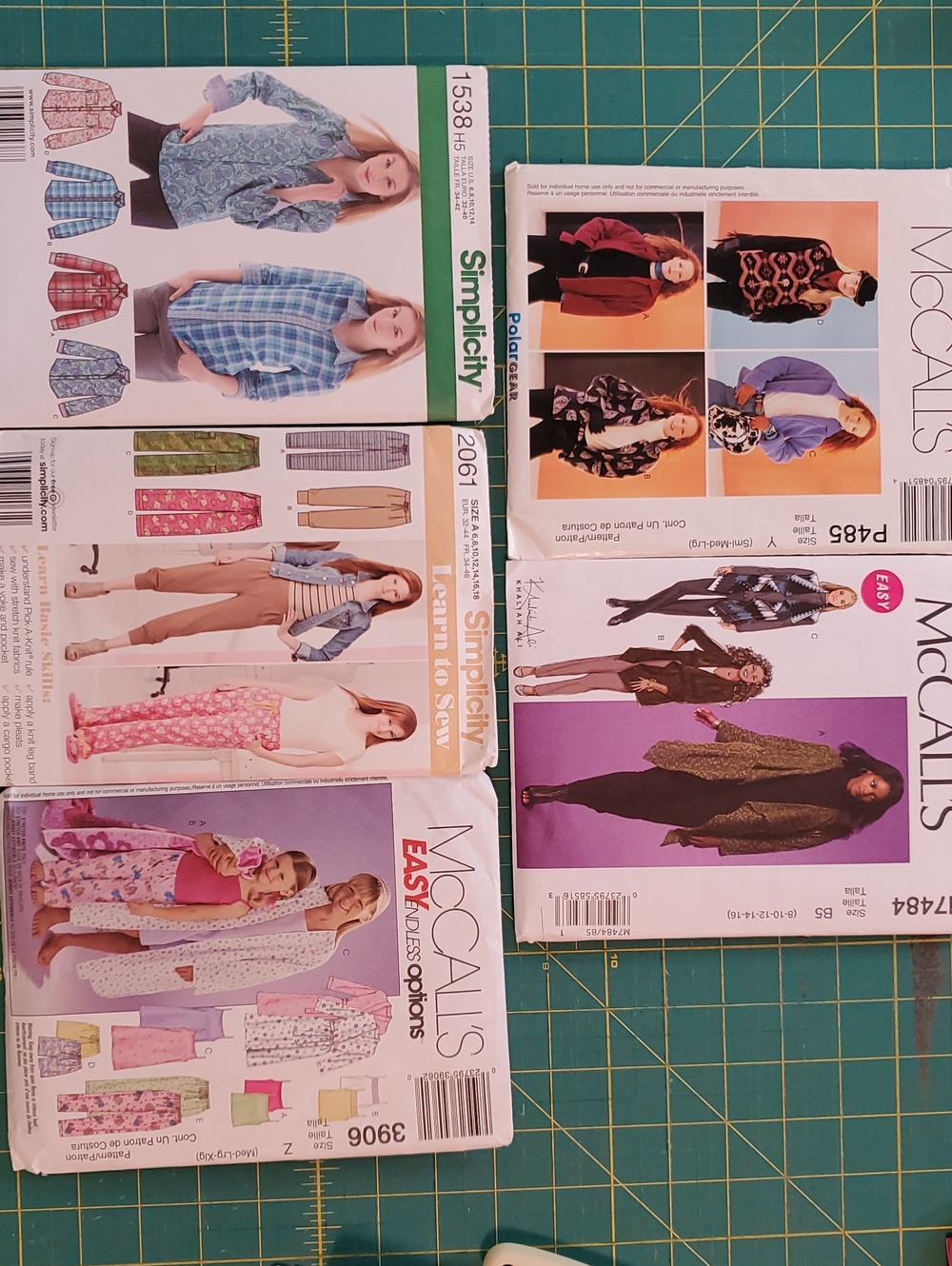 Mixed Sewing Patterns - McCall's & Simplicity - Jackets, Shirts, Pants & PJs
